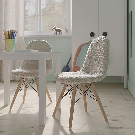 Zula Padded Sherpa Side Chair for Kids - Set of 2