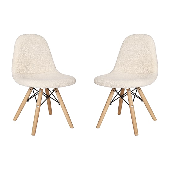 Zula Padded Sherpa Side Chair for Kids - Set of 2