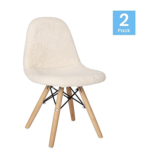 Zula Padded Sherpa Side Chair for Kids - Set of 2