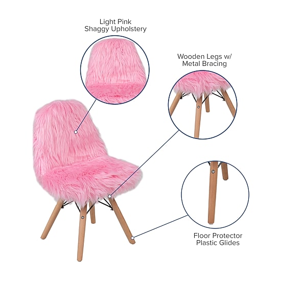 Zula Shaggy Dog Accent Chairs for Kids - Set of 4