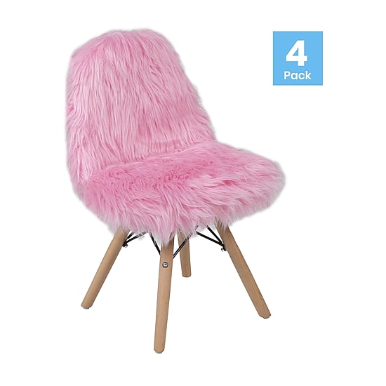 Zula Shaggy Dog Accent Chairs for Kids - Set of 4