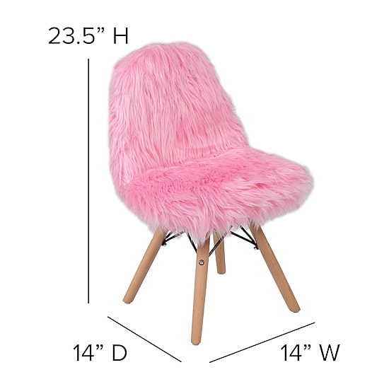 Zula Shaggy Dog Accent Chairs for Kids - Set of 4