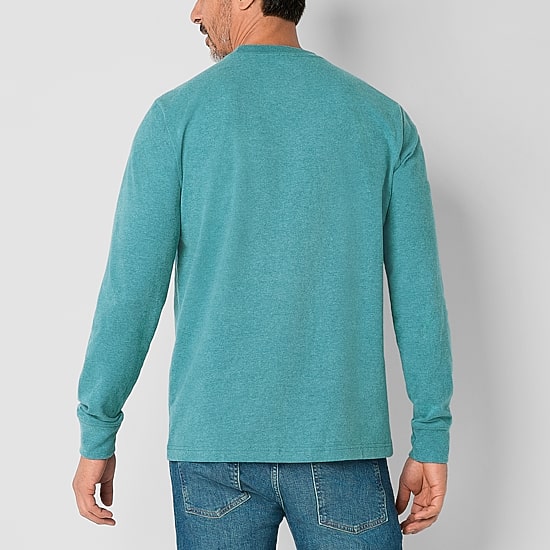 St. John's Bay Sueded Jersey Mens Crew Neck Long Sleeve T-Shirt