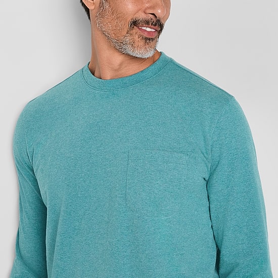 St. John's Bay Sueded Jersey Mens Crew Neck Long Sleeve T-Shirt