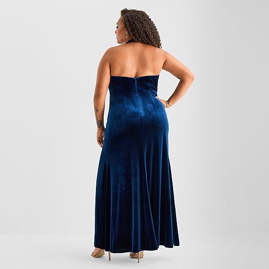 Bob Mackie Womens Plus Sleeveless Evening Gown