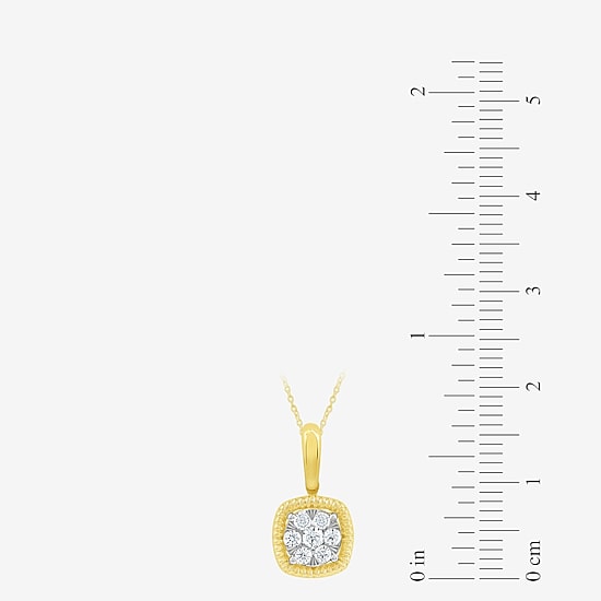 Diamond Blossom (G, Si2) Womens 1/5 CT. Lab Grown White Diamond 10K Gold 18 Inch Pendant Necklace