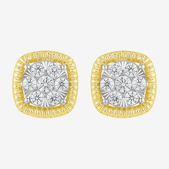 Diamond Blossom (G, Si2) 1/5 CT. Lab Grown White Diamond 10K Gold 10.1mm Stud Earrings