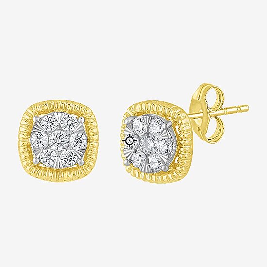 Diamond Blossom (G, Si2) 1/5 CT. Lab Grown White Diamond 10K Gold 10.1mm Stud Earrings