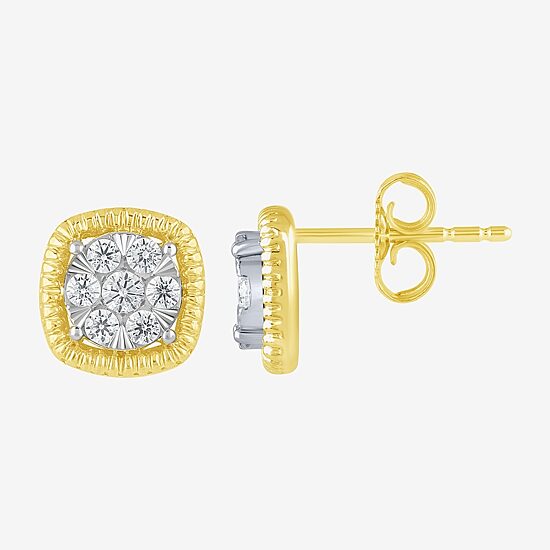 Diamond Blossom (G, Si2) 1/5 CT. Lab Grown White Diamond 10K Gold 10.1mm Stud Earrings