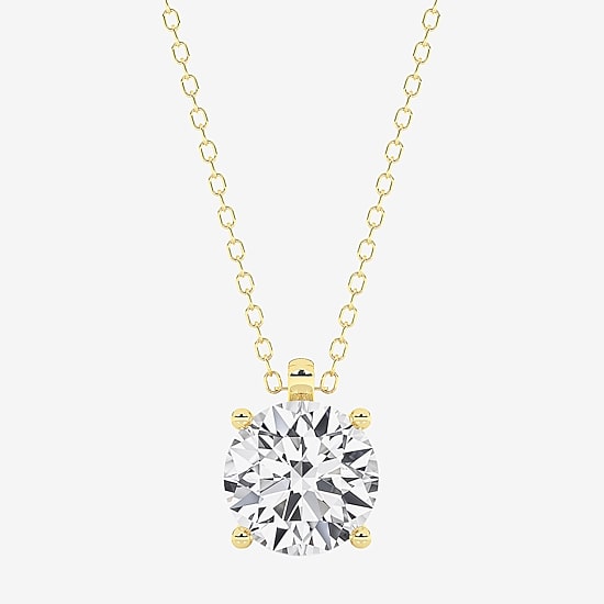 Grown Gorgeous (F, Vs2) Womens 2 1/4 CT. T.W. Lab-Grown Diamond 14K Gold or Platinum Round 18 Inch Pendant Necklace
