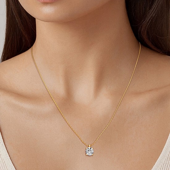 Grown Gorgeous (F, Vs2) Womens 2 1/4 CT. T.W. Lab-Grown Diamond 14K Gold or Platinum Round 18 Inch Pendant Necklace