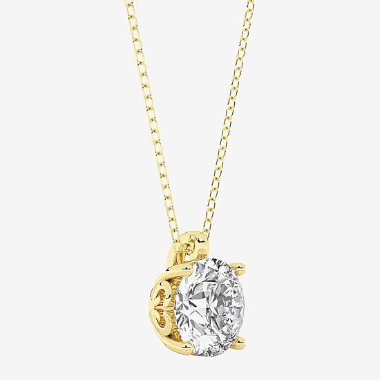 Grown Gorgeous (F, Vs2) Womens 2 1/4 CT. T.W. Lab-Grown Diamond 14K Gold or Platinum Round 18 Inch Pendant Necklace