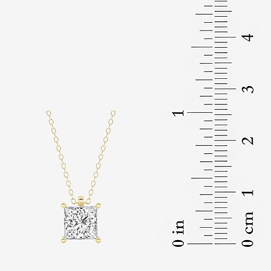Grown Gorgeous (F, Vs2) Womens 2 1/4 CT. T.W. Lab-Grown Diamond 14K Gold or Platinum 18 Inch Princess Pendant Necklace