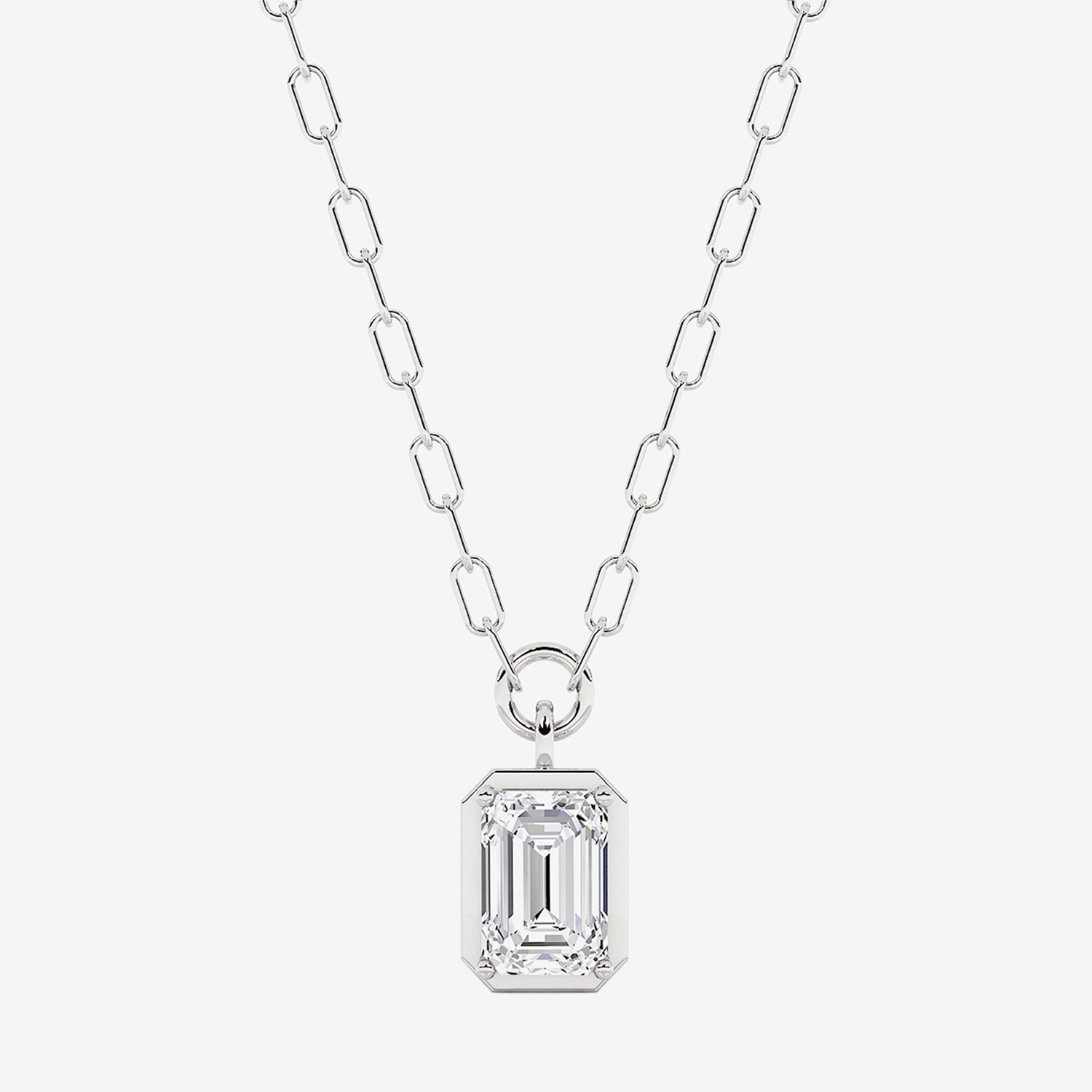 Grown Gorgeous (F, Vs2) Womens 1 3/4 CT. T.W. Lab-Grown Diamond 14K Gold 18 Inch Emerald-cut Pendant Necklace