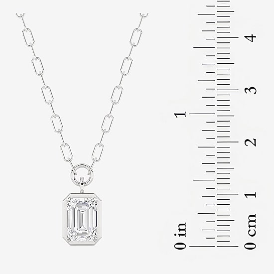 Grown Gorgeous (F, Vs2) Womens 1 3/4 CT. T.W. Lab-Grown Diamond 14K Gold 18 Inch Emerald-cut Pendant Necklace
