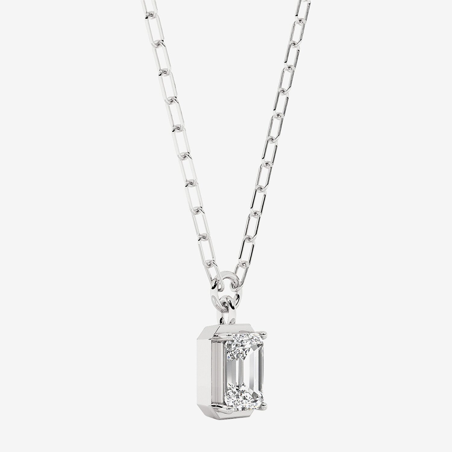 Grown Gorgeous (F, Vs2) Womens 1 3/4 CT. T.W. Lab-Grown Diamond 14K Gold 18 Inch Emerald-cut Pendant Necklace