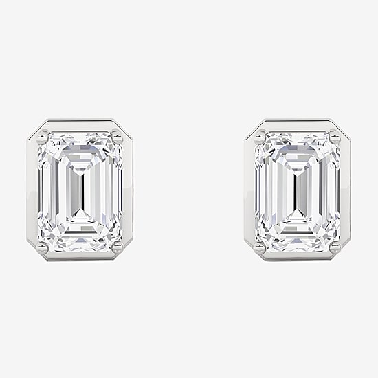 Grown Gorgeous (F,Vs2) 2 1/4 CT. T.W. Lab-Grown Diamond 14K Gold 8.8mm Emerald-cut Stud Earrings