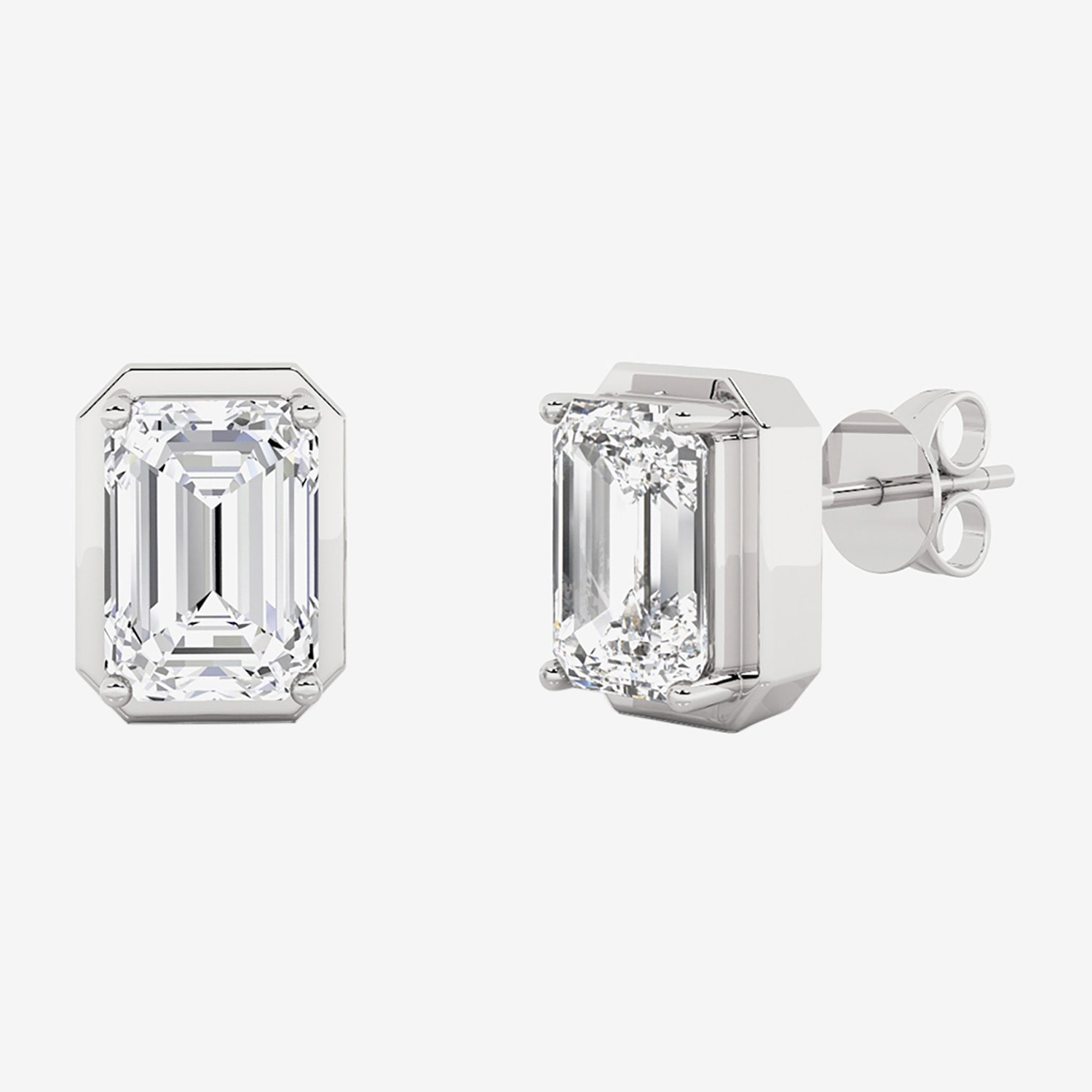 Grown Gorgeous (F,Vs2) 2 1/4 CT. T.W. Lab-Grown Diamond 14K Gold 8.8mm Emerald-cut Stud Earrings