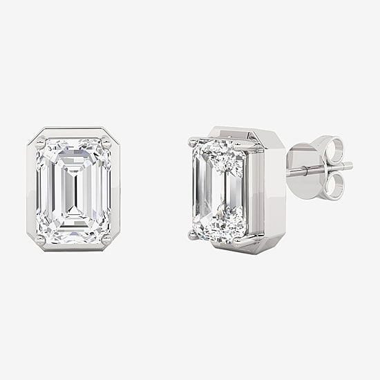 Grown Gorgeous (F,Vs2) 2 1/4 CT. T.W. Lab-Grown Diamond 14K Gold 8.8mm Emerald-cut Stud Earrings
