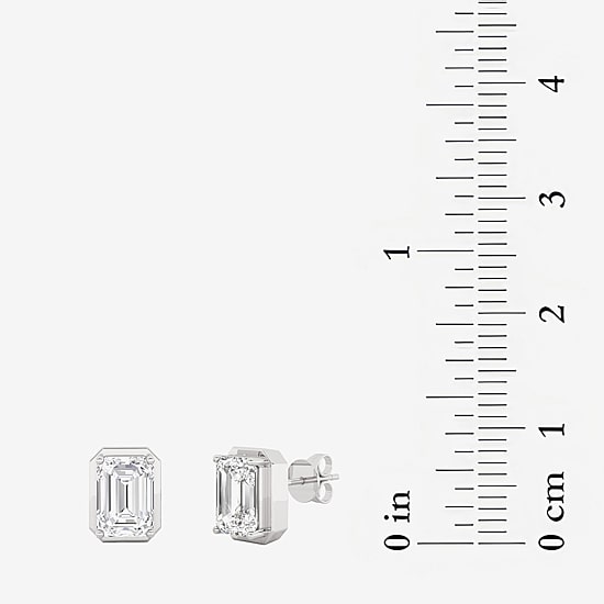 Grown Gorgeous (F,Vs2) 2 1/4 CT. T.W. Lab-Grown Diamond 14K Gold 8.8mm Emerald-cut Stud Earrings