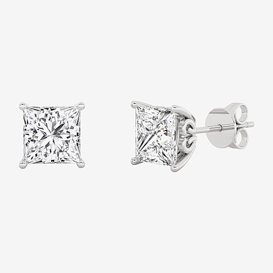 Grown Gorgeous (Vs2, F) 2 1/4 CT. T.W. Lab-Grown Diamond 14K Gold or Platinum 6.3mm Princess Stud Earrings
