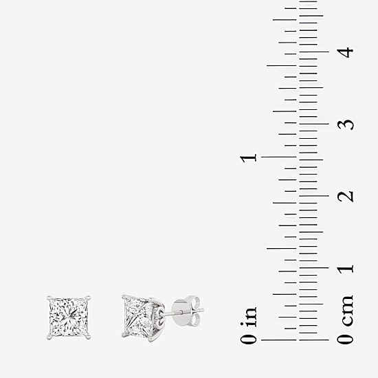 Grown Gorgeous (Vs2, F) 2 1/4 CT. T.W. Lab-Grown Diamond 14K Gold or Platinum 6.3mm Princess Stud Earrings