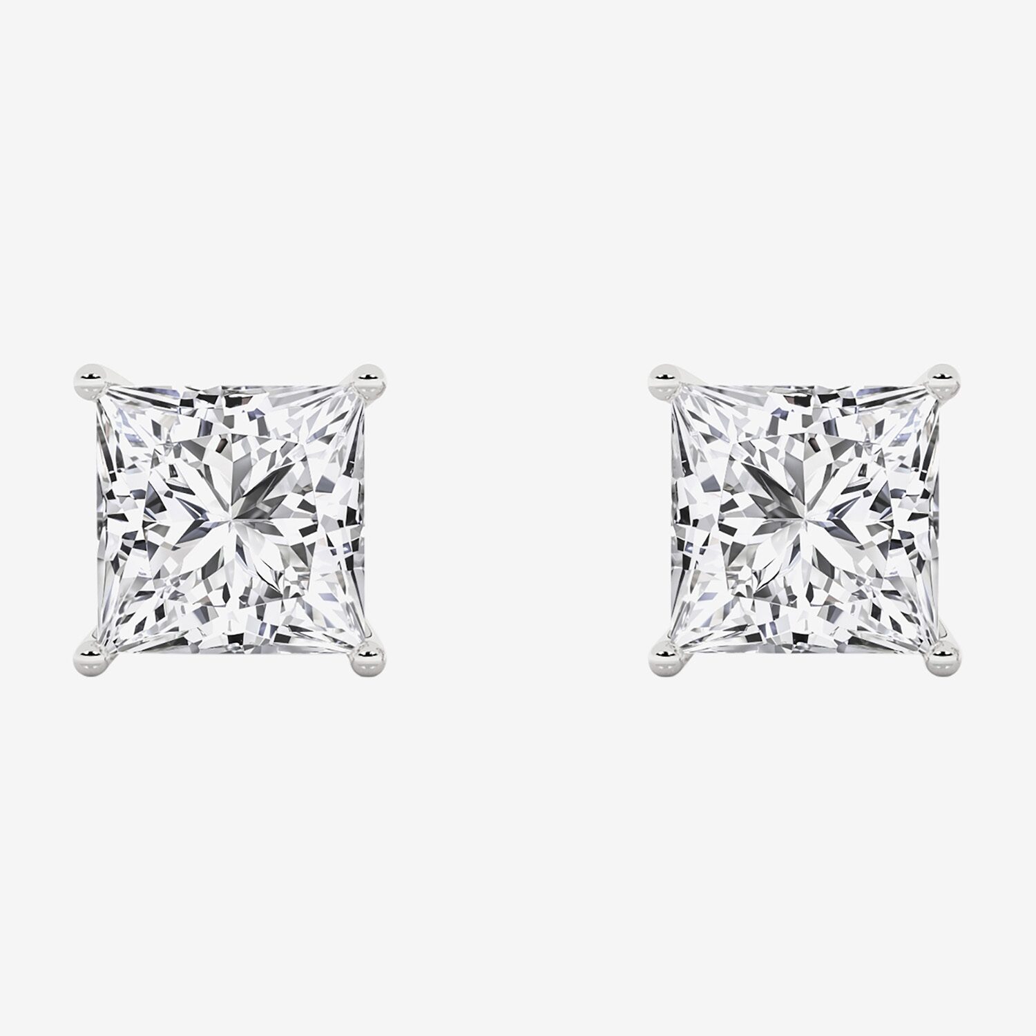 Grown Gorgeous (Vs2,F) 4 1/2 CT. T.W. Lab-Grown Diamond 14K Gold or Platinum 8.2mm Princess Stud Earrings