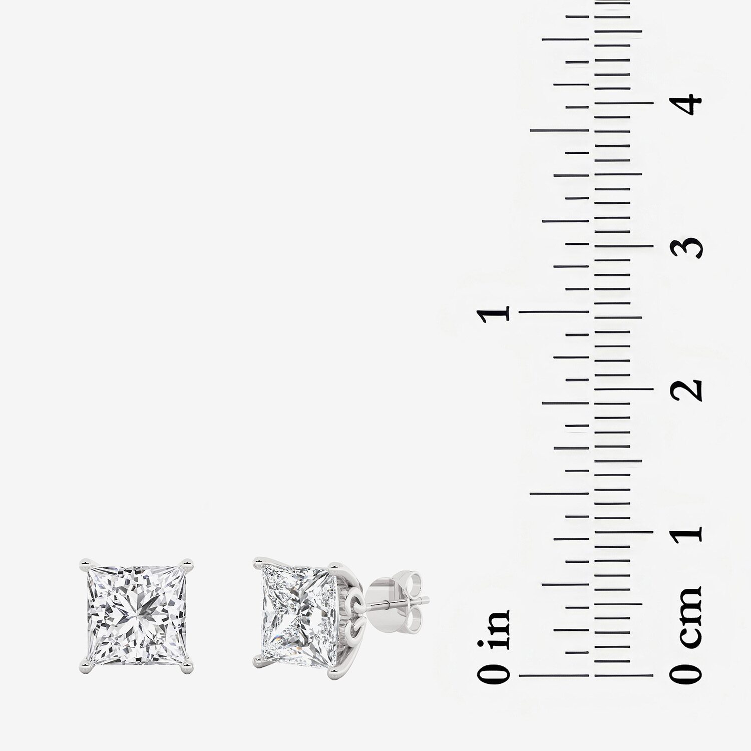 Grown Gorgeous (Vs2,F) 4 1/2 CT. T.W. Lab-Grown Diamond 14K Gold or Platinum 8.2mm Princess Stud Earrings