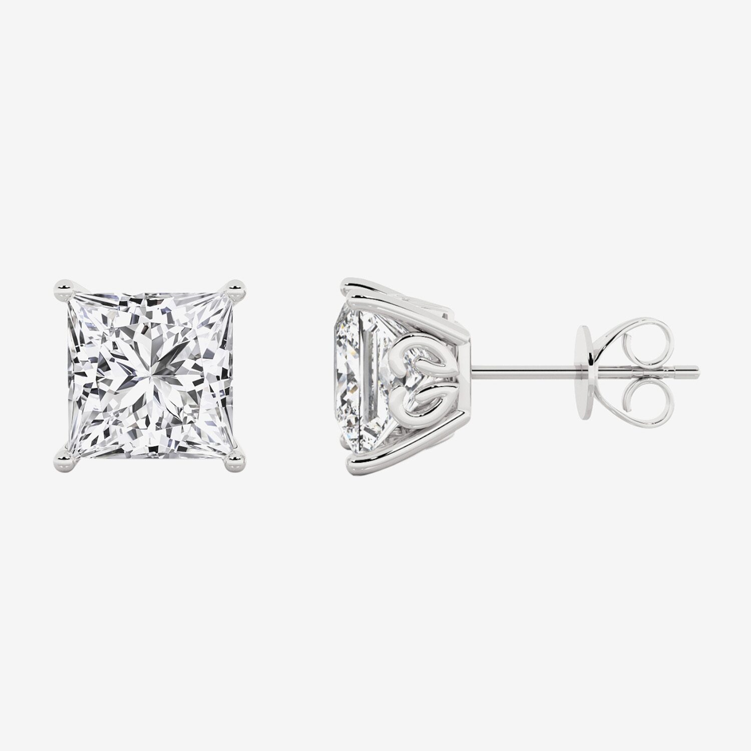 Grown Gorgeous (Vs2,F) 4 1/2 CT. T.W. Lab-Grown Diamond 14K Gold or Platinum 8.2mm Princess Stud Earrings