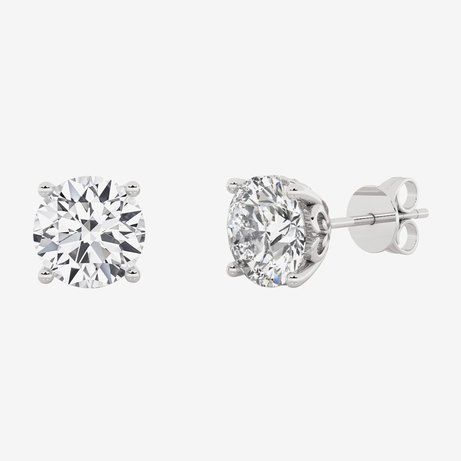 Grown Gorgeous (Vs2/F) 2 1/4 CT. T.W. Lab-Grown Diamond 14K Gold or Platinum 6.8mm Round Stud Earrings
