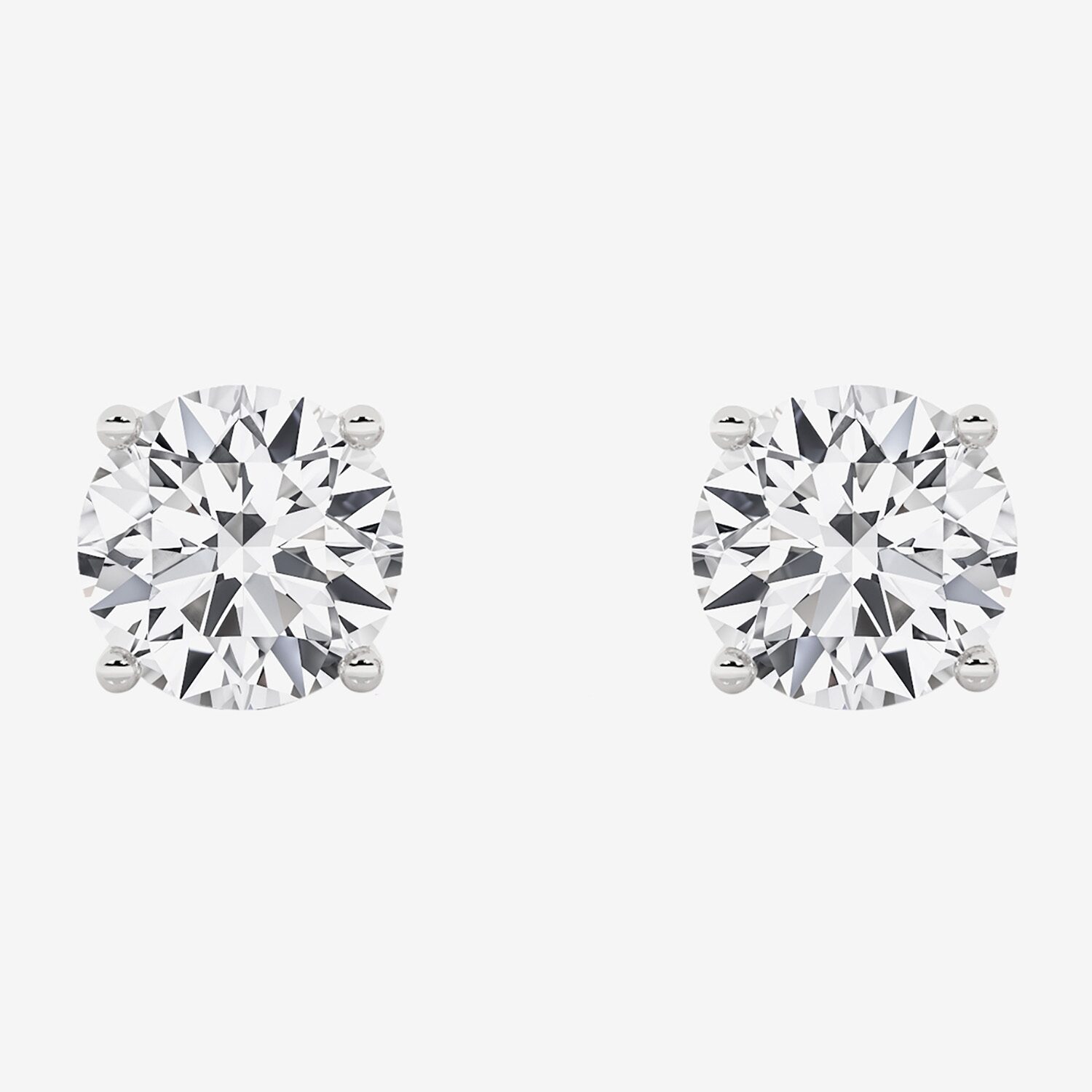 Grown Gorgeous (F, Vs2) 3 3/8 Ct. T.W. Lab-Grown Diamond 14K White Gold or Platinum 7.8mm Round Stud Earrings