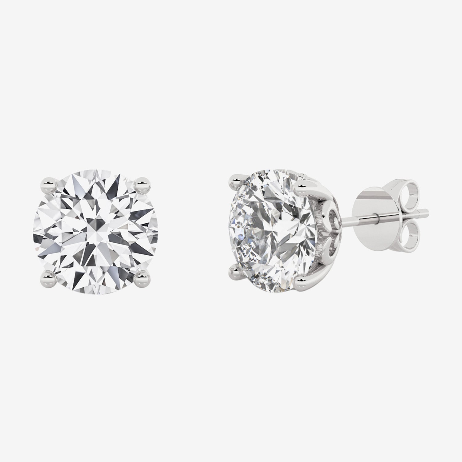 Grown Gorgeous (F, Vs2) 3 3/8 Ct. T.W. Lab-Grown Diamond 14K White Gold or Platinum 7.8mm Round Stud Earrings