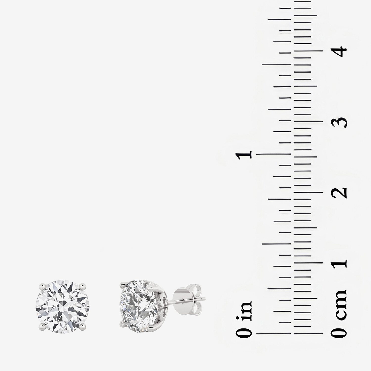 Grown Gorgeous (F, Vs2) 3 3/8 Ct. T.W. Lab-Grown Diamond 14K White Gold or Platinum 7.8mm Round Stud Earrings