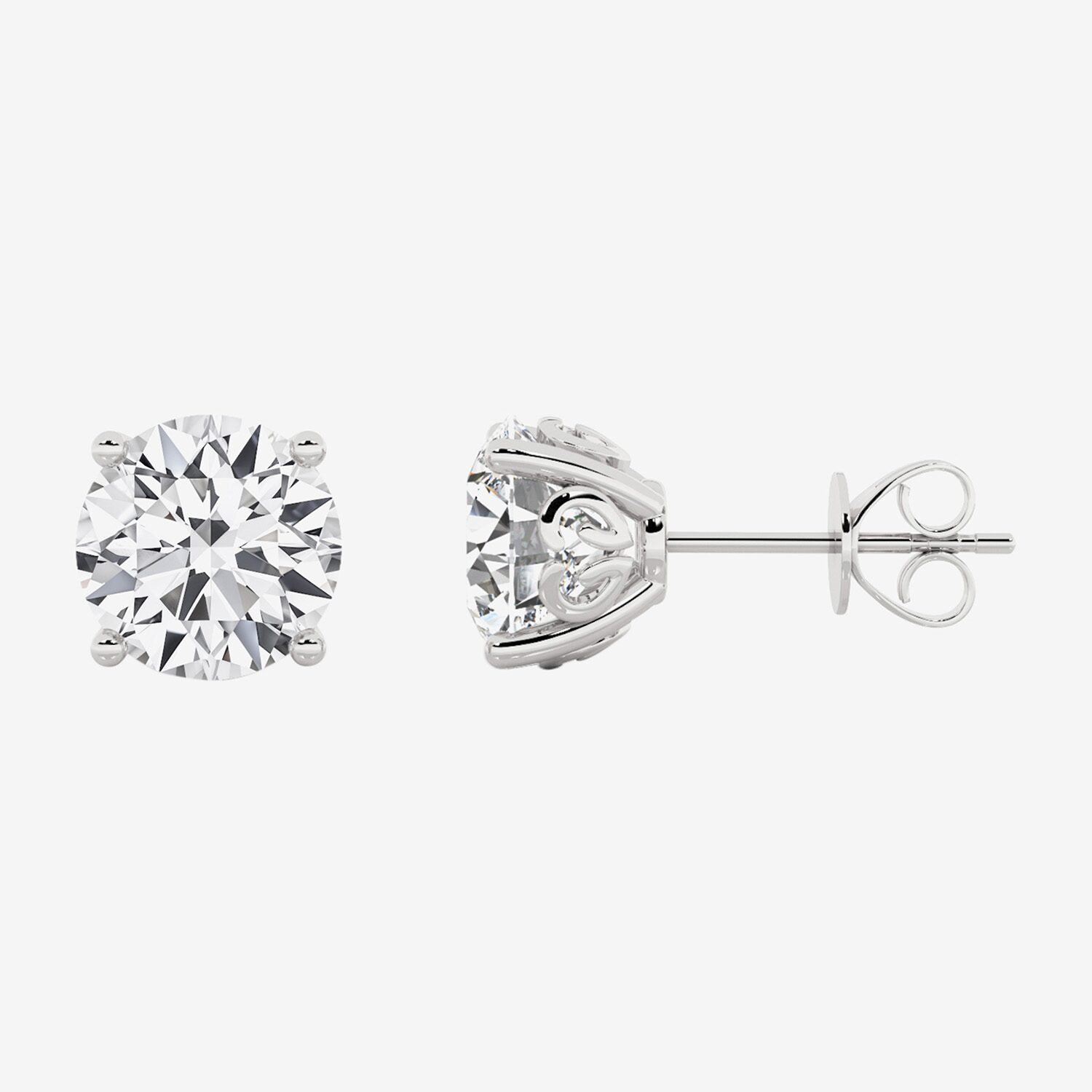 Grown Gorgeous (F, Vs2) 3 3/8 Ct. T.W. Lab-Grown Diamond 14K White Gold or Platinum 7.8mm Round Stud Earrings