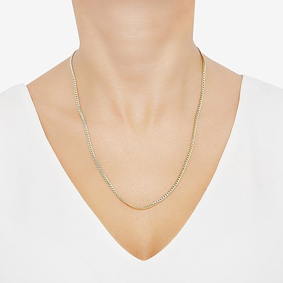 Made in Italy Unisex Adult 14K Gold 22 Inch Cuban Chain Necklace