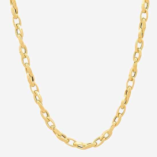 Made in Italy Mens 10K Gold 22 Inch Link Chain Necklace