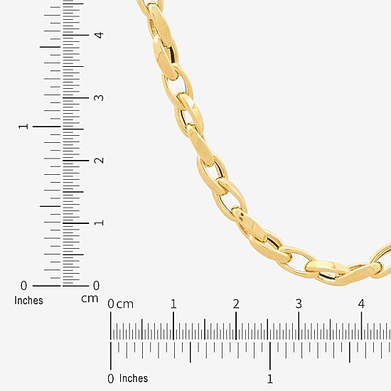 Made in Italy Mens 10K Gold 22 Inch Link Chain Necklace