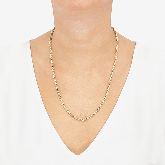 Made in Italy Mens 10K Gold 22 Inch Link Chain Necklace