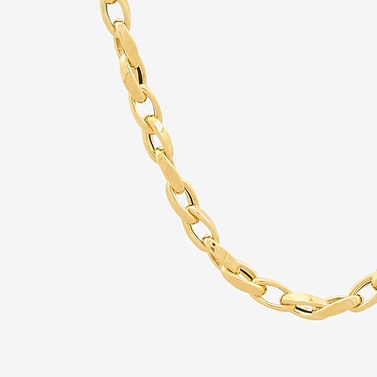 Made in Italy Mens 10K Gold 22 Inch Link Chain Necklace