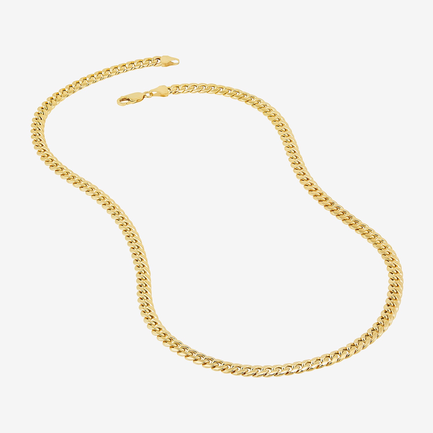 Made Italy Mens 10K White Gold 14K 22 Inch Curb Chain Necklace