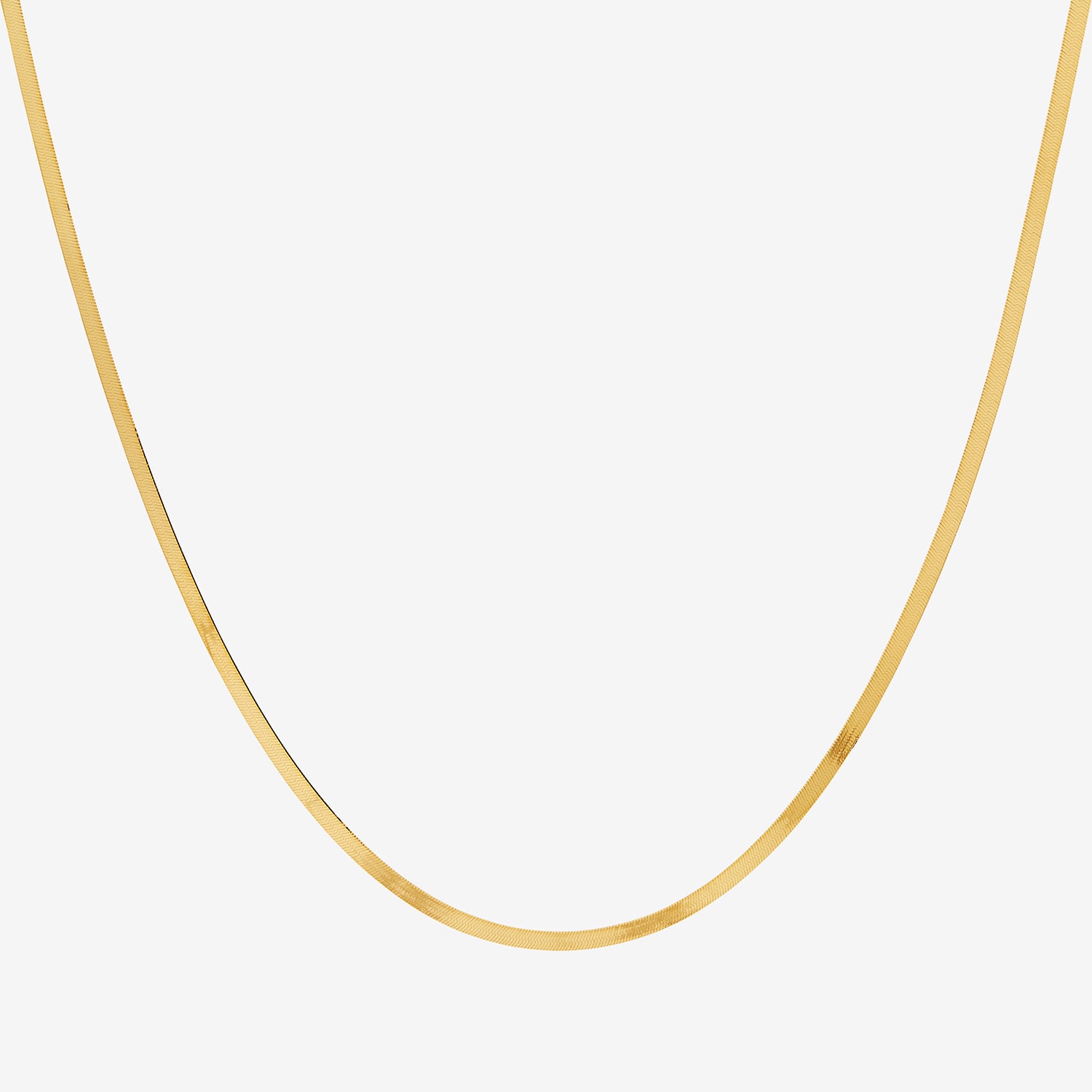 Made in Italy Unisex Adult 14K Gold 18 Inch Herringbone Chain Necklace