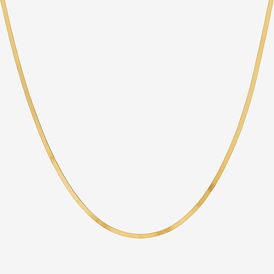 Made in Italy Unisex Adult 14K Gold 18 Inch Herringbone Chain Necklace