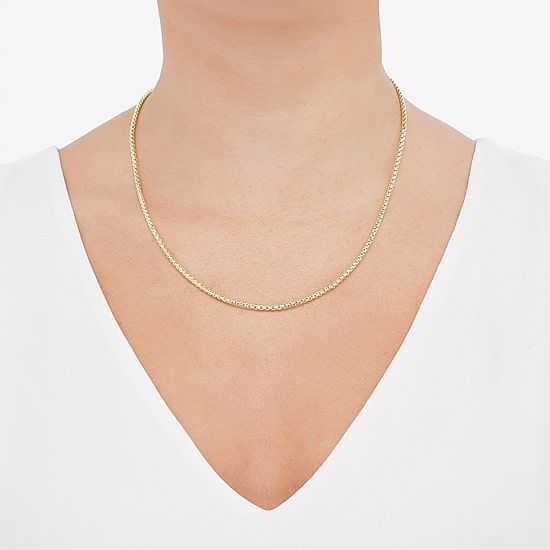 Made in Italy Mens 14K Gold 20 Inch Box Chain Necklace