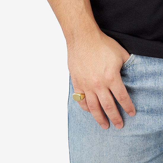 Mens 14K Gold Signet Ring