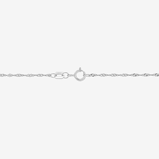 Womens 14K Gold 18 Inch Singapore Chain Necklace