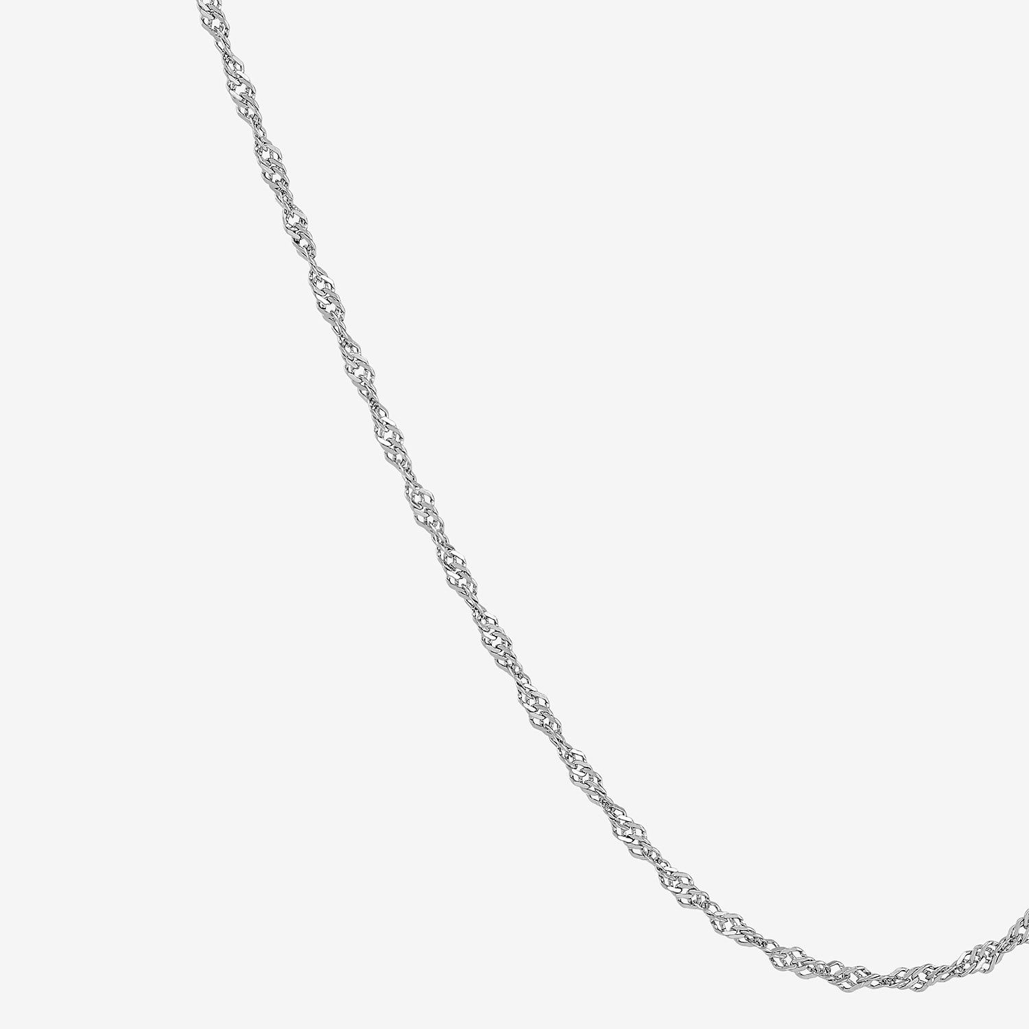 Womens 14K Gold 18 Inch Singapore Chain Necklace