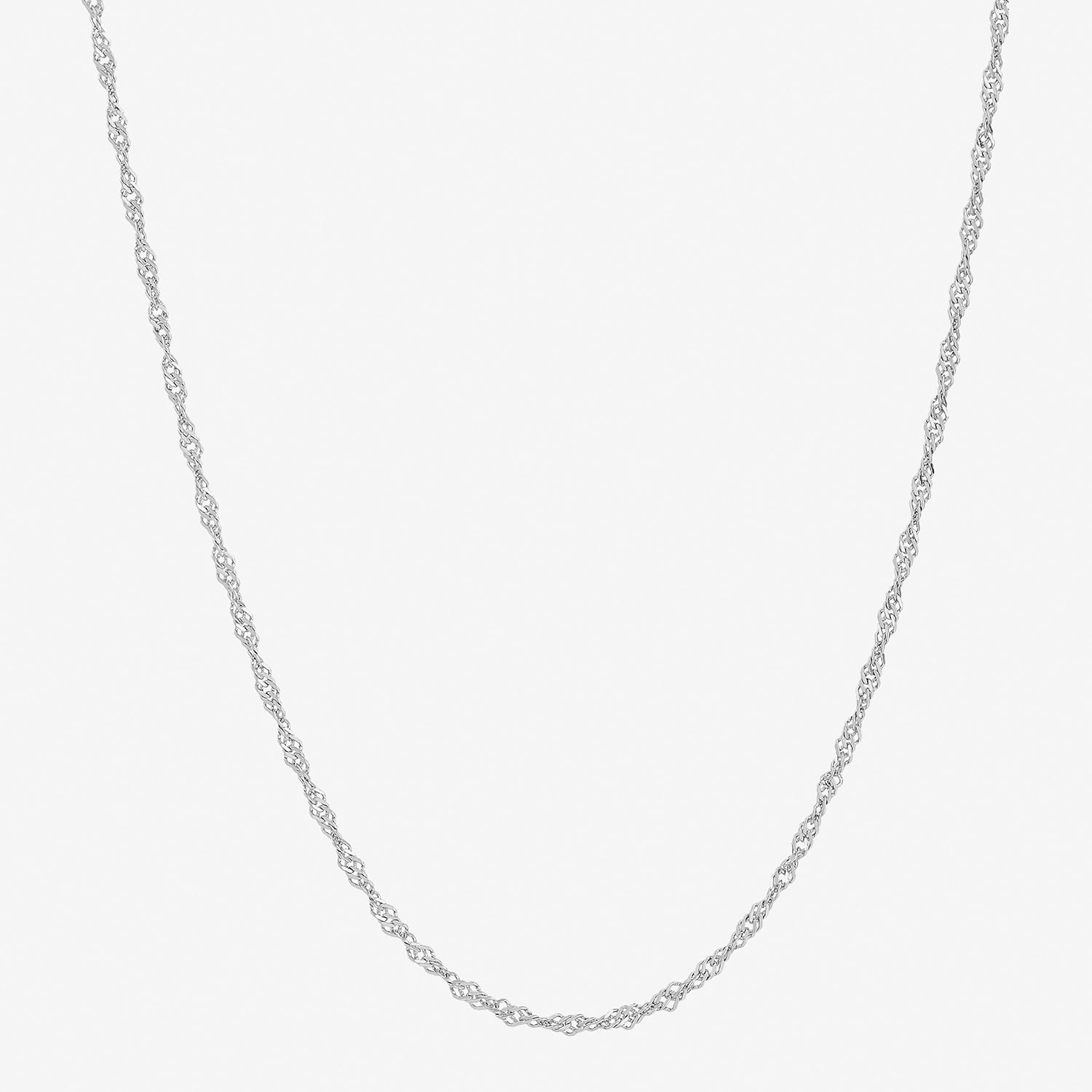 Womens 14K Gold 18 Inch Singapore Chain Necklace