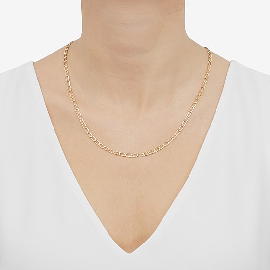 Unisex Adult 14K Gold 20 Inch Curb Chain Necklace