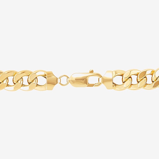 Made in Italy Mens 14K Gold 8 1/2 Inch Hollow Curb Id Bracelet