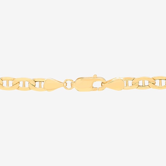 Made in Italy Mens 10K Gold 22 Inch Mariner Chain Necklace
